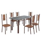 Conjunto Sala De Jantar Bahia Mesa Tubo 3" 140x75cm Tampo Ped