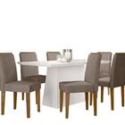 Conjunto Sala De Jantar Barbara 1,60m E 6 Cadeiras Ana Off Wh
