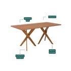 Conjunto Sala De Jantar Cacau 180cm Sem Vidro Com 6 Cadeiras