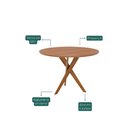 Conjunto Sala De Jantar Cacau Redonda 109cm Sem Vidro Com 4 C