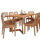 Conjunto Sala De Jantar Caju 210cm Sem Vidro Com 8 Cadeiras P