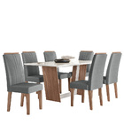 Conjunto Sala De Jantar Canadá 1,56 Com 6 Cadeiras Amêndoa 03a