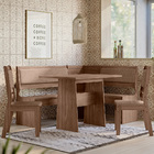 Conjunto Sala De Jantar Canto Alemão Afrodite Amêndoa 07c