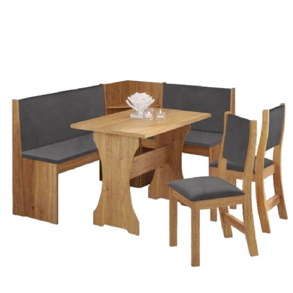 Conjunto Sala De Jantar Canto Alemão Arnis Com 2 Cadeiras Son