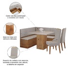 Conjunto Sala De Jantar Canto Alemão Com Baú Liebe Com Mesa L