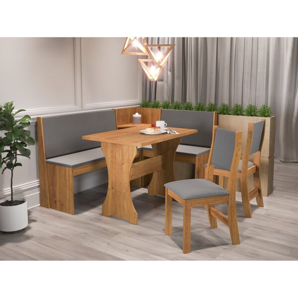 Conjunto Sala De Jantar Canto Alemão Rock Com 2 Cadeiras Sol