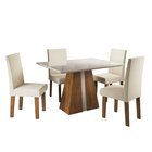 Conjunto Sala De Jantar Caribe 1 Mesa 120cm Com 4 Cadeiras Vê