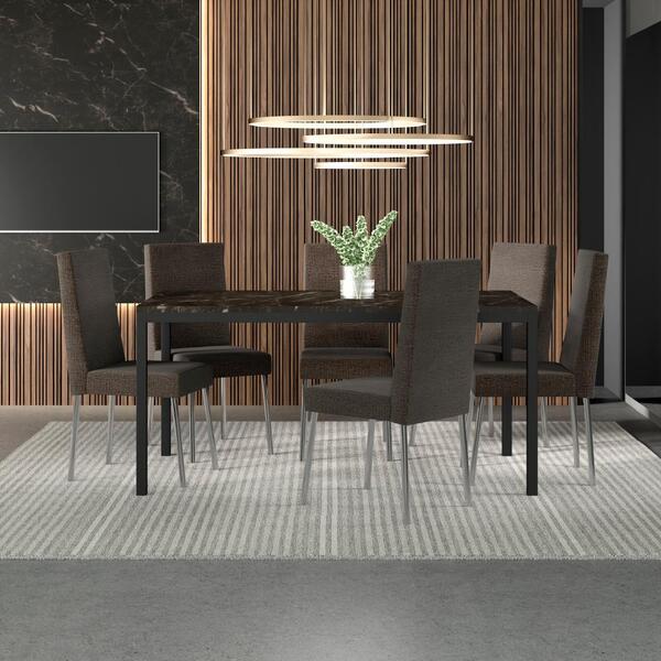 Conjunto Sala De Jantar Carraro Manaus Mesa E 6 Cadeiras