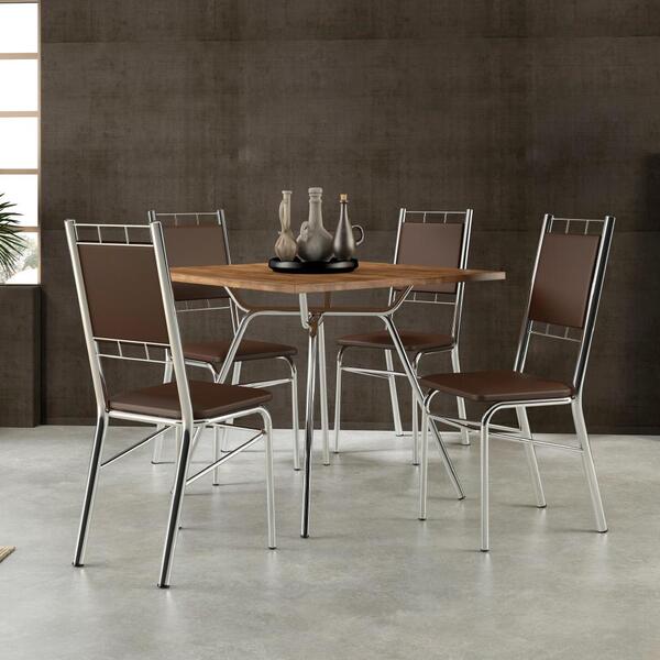 Conjunto Sala De Jantar Carraro Yucatan Com Mesa E 4 Cadeiras