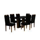 Conjunto Sala De Jantar Centella Com 4 Cadeiras Freijó/preto
