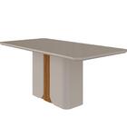 Conjunto Sala De Jantar Charlote 180x90 Tampo Mdf/vidro 6 Cad