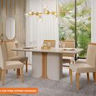 Conjunto Sala De Jantar Charlote 180x90 Tampo Mdf/vidro 6 Cad