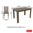 Conjunto Sala De Jantar Cíntia Madesa Mesa Tampo De Madeira C