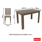 Conjunto Sala De Jantar Cíntia Madesa Mesa Tampo De Madeira C