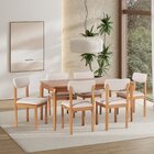 Conjunto Sala De Jantar Com 1 Mesa Tampo Laminado 160cm E 6 C