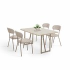 Conjunto Sala De Jantar Com 4 Cadeiras Betina Champagne / Beg