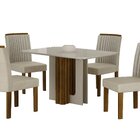 Conjunto Sala De Jantar Com 4 Cadeiras Jade Freijó/palha