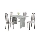 Conjunto Sala De Jantar Com 4 Cadeiras Lara Arabesco / Prata