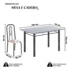 Conjunto Sala De Jantar Com 4 Cadeiras Lara Arabesco/ Prata