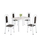Conjunto Sala De Jantar Com 4 Cadeiras Lara Preto / Branco