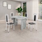 Conjunto Sala De Jantar Com 4 Cadeiras Lara Preto / Branco /