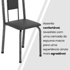 Conjunto Sala De Jantar Com 4 Cadeiras Lara Preto / Prata