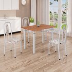 Conjunto Sala De Jantar Com 4 Cadeiras Lívia Arabesco / Branc