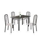 Conjunto Sala De Jantar Com 4 Cadeiras Lívia Arabesco / Preto