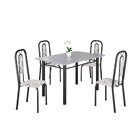 Conjunto Sala De Jantar Com 4 Cadeiras Lívia Arabesco / Preto