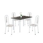 Conjunto Sala De Jantar Com 4 Cadeiras Lívia Arabesco/ Branco