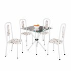 Conjunto Sala De Jantar Com 4 Cadeiras Lívia Arabesco/ Branco