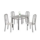 Conjunto Sala De Jantar Com 4 Cadeiras Lívia Arabesco/ Prata