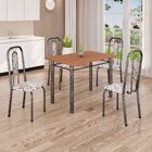 Conjunto Sala De Jantar Com 4 Cadeiras Lívia Arabesco/ Prata