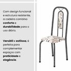 Conjunto Sala De Jantar Com 4 Cadeiras Lívia Arabesco/ Prata