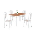 Conjunto Sala De Jantar Com 4 Cadeiras Lívia Bege / Branco
