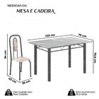 Conjunto Sala De Jantar Com 4 Cadeiras Lívia Bege / Prata