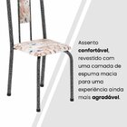 Conjunto Sala De Jantar Com 4 Cadeiras Lívia Bege / Prata