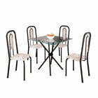 Conjunto Sala De Jantar Com 4 Cadeiras Lívia Bege / Preto