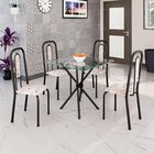 Conjunto Sala De Jantar Com 4 Cadeiras Lívia Bege / Preto