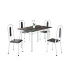 Conjunto Sala De Jantar Com 4 Cadeiras Lívia Preto / Branco