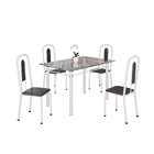 Conjunto Sala De Jantar Com 4 Cadeiras Lívia Preto / Branco
