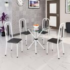 Conjunto Sala De Jantar Com 4 Cadeiras Lívia Preto / Branco