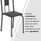 Conjunto Sala De Jantar Com 4 Cadeiras Lívia Preto / Prata