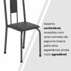 Conjunto Sala De Jantar Com 4 Cadeiras Lívia Preto / Prata