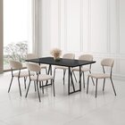 Conjunto Sala De Jantar Com 6 Cadeiras Betina Black/ Bege