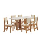 Conjunto Sala De Jantar Com 6 Cadeiras Hill  Mel/blonde/bege