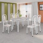 Conjunto Sala De Jantar Com 6 Cadeiras Lara Arabesco / Branco