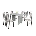 Conjunto Sala De Jantar Com 6 Cadeiras Lara Arabesco / Prata