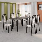 Conjunto Sala De Jantar Com 6 Cadeiras Lara Arabesco / Preto