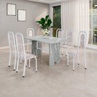 Conjunto Sala De Jantar Com 6 Cadeiras Lara Bege / Branco